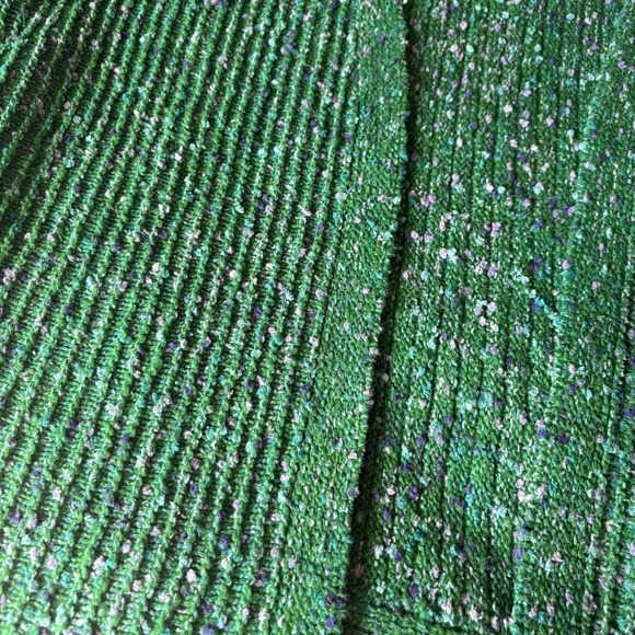 J. Jill Green Space Dye Open Front Ribbed Cardigan Sweater Womens Medium Petite - Picture 4 of 7